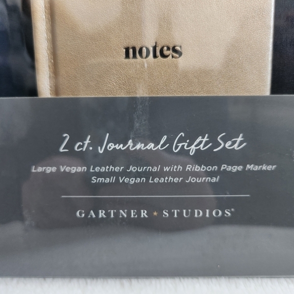Gartner Studios Black Gold Vegan Leather Journal 2 Piece Gift Set NWT - Picture 3 of 10
